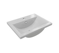 Vasque de salle de bain semi-encastrée rectangle en céramique - L51,5 cm - Blanc - YASMAC II