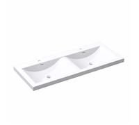 Vasque de salle de bains - Mai & Mai - Double lavabo blanc à encastrer 120cm - Rectangulaire - Résine
