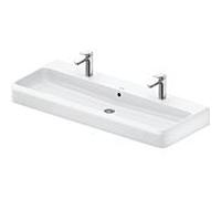 Duravit Double vasque Qatego 2382120024 120x47cm, 2 trous, trop-plein, blanc brillant