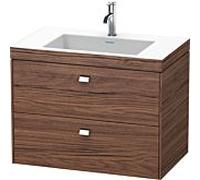 Duravit Brioso c-bonded lavabo avec sous-structure BR4606N1021 80x48, Nussbaum Dunkel / chrome, sans robinet