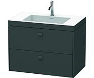 Vasque Duravit Brioso c-bonded avec meuble bas 80 cm BR4606O4949 ensemble vasque, 80x48cm, trou pour main 2000 , Graphit Matt
