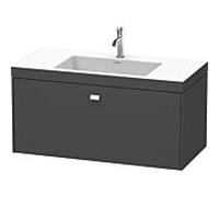 vasque Duravit Brioso c-bonded avec soubassement BR4602O1049, 100x48cm Graphite Mat / chrome, 2000 .