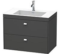 vasque Duravit Brioso c-bonded avec soubassement BR4606O1049, 80x48cm, Graphit Matt / chrome, 2000 .