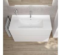 Vasque Duravit ME by Starck avec meuble bas evineo ineo5 evo l: 101 cm, 2 tiroirs, avec poignée encastrée,, 233610AA00+BE0715WH,