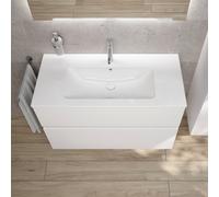 Vasque Duravit ME by Starck avec meuble bas evineo ineo5 evo l: 101 cm, 2 tiroirs, avec poignée encastrée,, 233610AA00+BE0715WM,