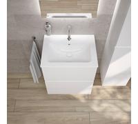 Vasque Duravit ME by Starck avec meuble bas evineo ineo5 evo l: 61 cm, 2 tiroirs, avec poignée encastrée,, 233663AA00+BE0719WH,