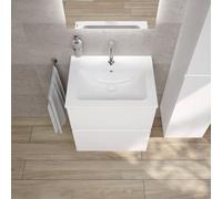 Vasque Duravit ME by Starck avec meuble bas evineo ineo5 evo l: 61 cm, 2 tiroirs, avec poignée encastrée,, 233663AA00+BE0719WM,