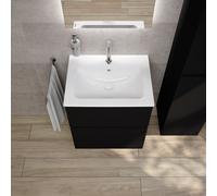 Vasque Duravit ME by Starck avec meuble bas evineo ineo5 evo l: 61 cm, 2 tiroirs, avec poignée encastrée,, 233663AA00+BE0719BM,
