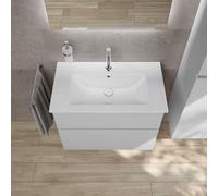 Vasque Duravit ME by Starck avec meuble bas evineo ineo5 evo l: 81 cm, 2 tiroirs, avec poignée encastrée,, 23368332001+BE0720WH,