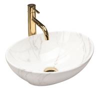 Rea Vasque à poser Sofia Shiny Aiax Lavabo Salle de Bain 410 x 345 x 150 mm en Céramique (imitation de pierre)