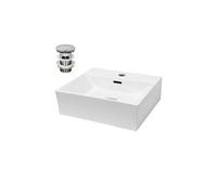 Vasque en céramique avec vidage vasque à poser 415 x 360 mm