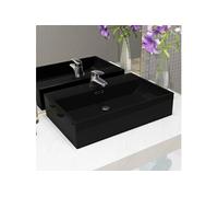 Vasque en céramique - - Noir - Rectangulaire - A poser