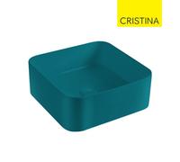 Vasque en céramique pour lavabo carré Bleu Pétrol CIOTOLA - CRISTINA ONDYNA CI40705