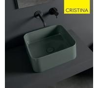 Vasque en céramique pour lavabo carré Gris Lagon CIOTOLA - CRISTINA ONDYNA CI40703