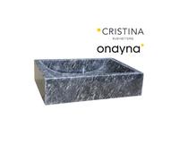 Vasque en pierre rectangulaire 110/45/10 cm noir marbré - CRISTINA ONDYNA UC3111007
