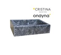 Vasque en pierre rectangulaire 80/45/10 cm noir marbré - CRISTINA ONDYNA UC318007