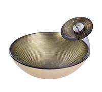 Vasque en verre trempé avec robinet chromé, une solution moderne pour une installation sur plan de travail dans la salle de bain