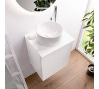 Vasque hansgrohe Xuniva S avec meuble bas evineo ineo4 l: 45,5 cm, 1 porte, charnières réversibles,, 60163450+BE0230WH+BE0910WH,
