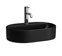 Vasque Laufen SAVOY H8129457161041 38 x 55 cm, ovale, avec trop-plein, 1 trou de robinetterie, noir mat