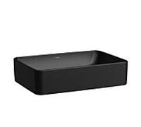 Vasque Laufen SAVOY H8169447161091 38 x 55 cm, rectangulaire, avec trop-plein, sans trou de robinetterie, noir mat