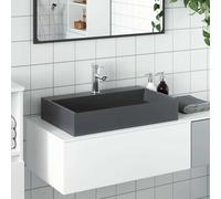 vidaXL Vasque 120x46x11 cm fonte minérale/marbre anthracite