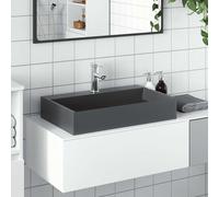 vidaXL Vasque 60x38x11 cm fonte minérale/marbre anthracite