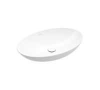 Vasque ovale à poser VILLEROY ET BOCH Loop and Friends non meulé 56 x 38 Blanc CeramicPlus sans trop plein