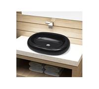 Lavabo en Forme Ovale Céramique Lave-Mains Vasque pour Salle de Bain vidaXL