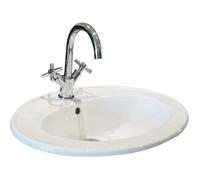 Vasque ovale encastrée ZOE - ONDEE - Porcelaine - Blanc - Avec trop plein