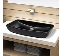 Vasque rectangulaire céramique Noir pour salle de bain