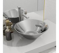 Vasque Rond Céramique Noir pour Salle de Bain Lavobo Lave-mains vidaXL