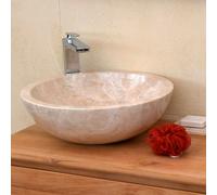 Vasque ronde en marbre crème lizéa