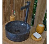 Vasque ronde en marbre noir irina mini
