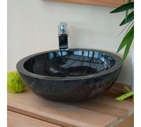 Vasque ronde en marbre noir lizéa