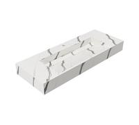 Vasque suspendue en solid surface effet marbre blanc - TAKOTNA - L120.2 x l45.2 x H8 cm