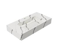 Vasque suspendue en solid surface effet marbre blanc - TAKOTNA - L90.2 x l45.2 x H8 cm