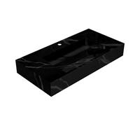Vasque suspendue en solid surface effet marbre noir - TAKOTNA - L90.2 x l45.2 x H8 cm