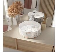 VASQUE TERRAZZO CONFETTI - Diam 35cm x 12cm - RONDE EN CERAMIQUE BLANC BRILLANT
