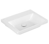 Vasque Villeroy & Boch Subway 3.0, sans trou pour robinet, sans trop-plein, partie inférieure polie, 600x470mm, 4A706FR1, Couleur: Céramique blanche Plus