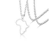 VASSAGO Afrique Carte Pendentif Collier Afrique Carte Colliers pour Femmes En Hommes Afrique Continent Collier Afrique Carte Bijoux Dainty Pendentif Collier Cadeau pour Filles Garçons (Afrique-S)
