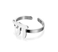 VASSAGO Bague Chai réglable en acier inoxydable avec symbole hébreu juif - Bijou religieux spirituel - Cadeau pour homme et femme (Argent)
