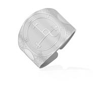 VASSAGO Bague en acier inoxydable avec symbole de Lilith démon pour homme et femme, Acier inoxydable, Aucune pierre précieuse