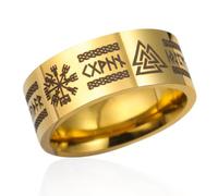 VASSAGO Bagues Viking pour Hommes Femmes Runes Nordiques Mjolnir Vegvisir Boussole Triskele Valknut Helm of Awe Noeud Celtique Triquetra Amulette Bague Bijoux Taille 7-12