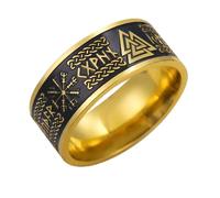 VASSAGO Bagues Viking pour Hommes Femmes Runes Nordiques Mjolnir Vegvisir Boussole Triskele Valknut Helm of Awe Noeud Celtique Triquetra Amulette Bague Bijoux Taille 7-12