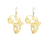 VASSAGO Boucles d'oreilles carte d'Afrique - Eléphants, Lions, Girafes pour femmes