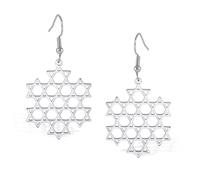 VASSAGO Boucles d'oreilles étoile de David pour femme étoile juive avec croix Dangle Drop boucles d'oreilles en Six étoiles pointues Israël religieux Jewish Hanukkah