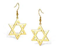 VASSAGO Boucles d'oreilles étoile de David pour femme étoile juive avec croix Dangle Drop boucles d'oreilles en Six étoiles pointues Israël religieux Jewish Hanukkah
