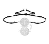 VASSAGO Bracelet avec Médaille de Saint Benoît Medalla De San Benito | Bracelets Ajustables En Corde Tressée Chapelets Catholiques Protection Contre Les Exorcismes Bijoux Religieux Pour Femmes