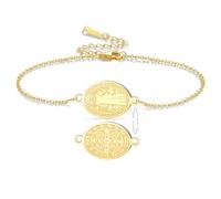 VASSAGO Bracelet avec Médaille de Saint Benoît Medalla De San Benito | Bracelets Ajustables En Corde Tressée Chapelets Catholiques Protection Contre Les Exorcismes Bijoux Religieux Pour Femmes