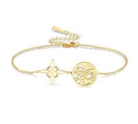VASSAGO Bracelet avec nœud de sorcière bracelet tétragramme pentagramme pendentif nœud celtique nom de Dieu corde tressée réglable protection de sorcellerie bijoux païens pour femmes et hommes (Or 2)